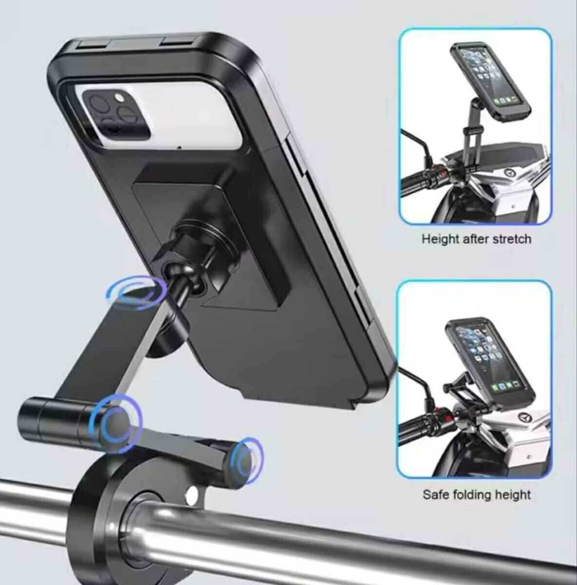 Waterproof 360° Rotation Motorcycle Bicycle Phone Holder Handlebar Mount Holder 2 phone holder