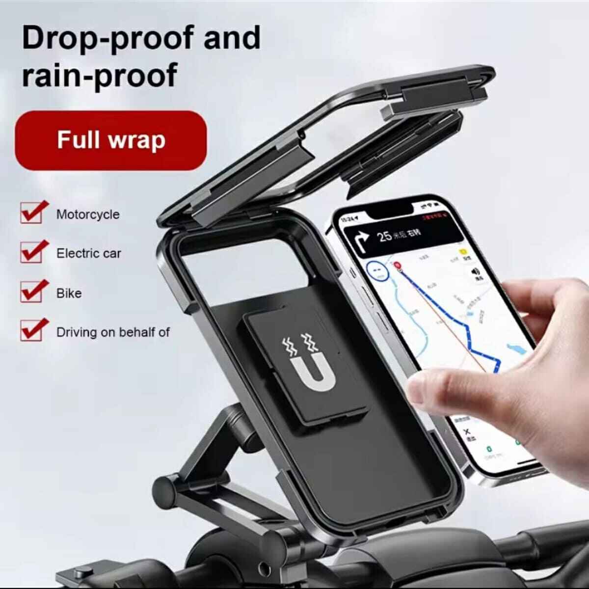 Waterproof 360° Rotation Motorcycle Bicycle Phone Holder Handlebar Mount Holder 1 phone holder